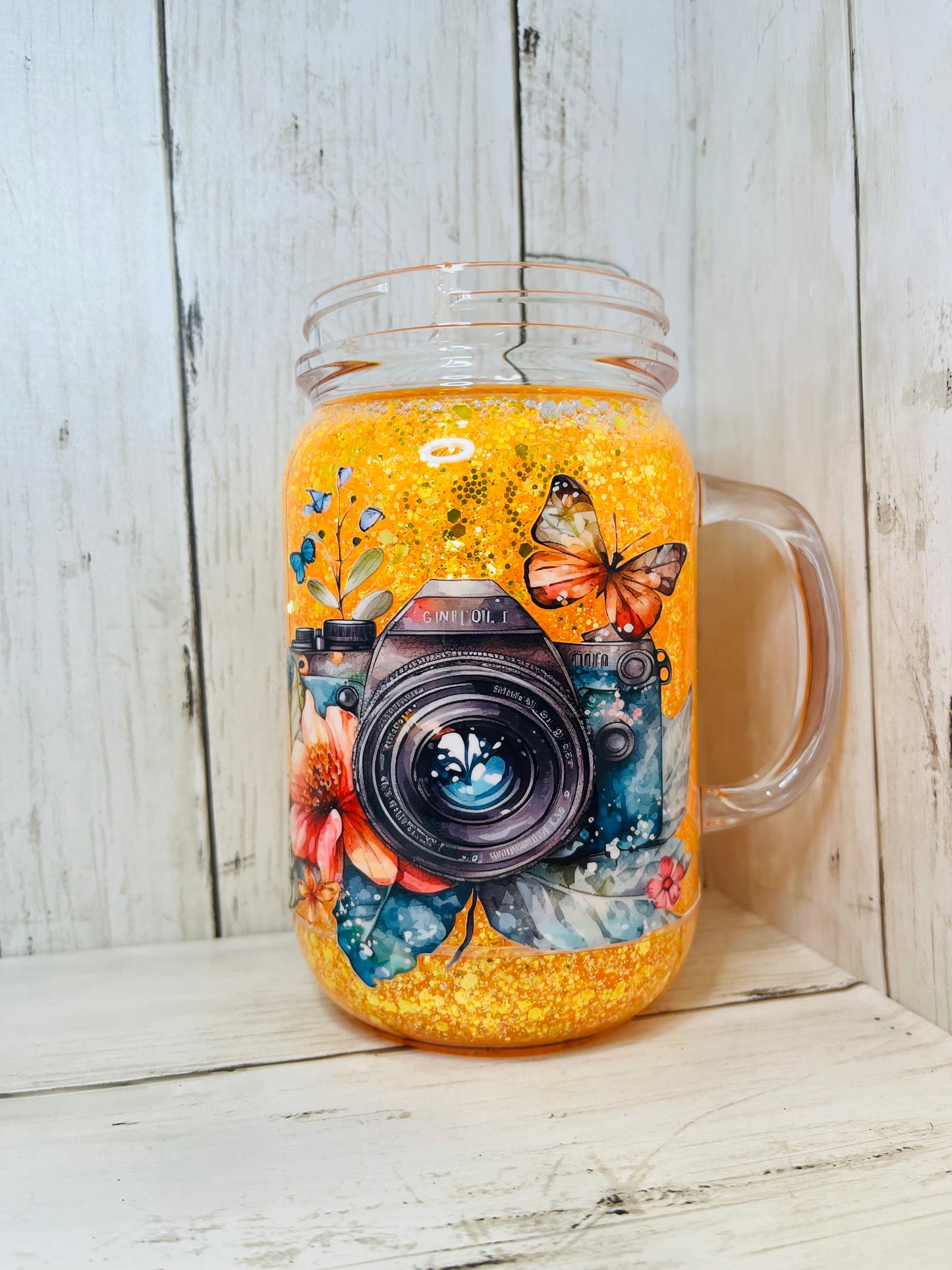 RTS {Focus on the Good} 20oz Mason Jar Snow Globe