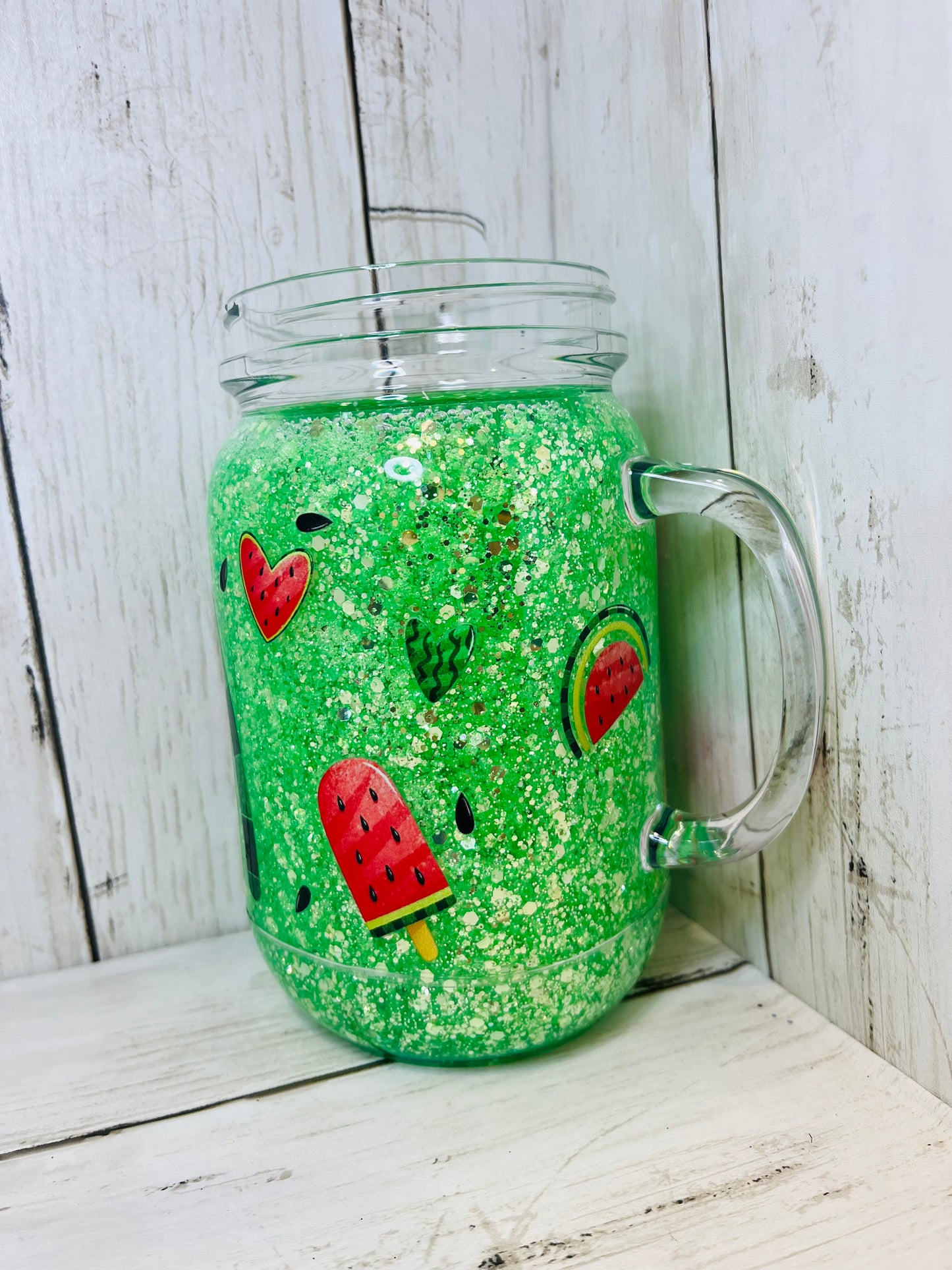 RTS {One in a Melon} 20oz Mason Jar Snow Globe