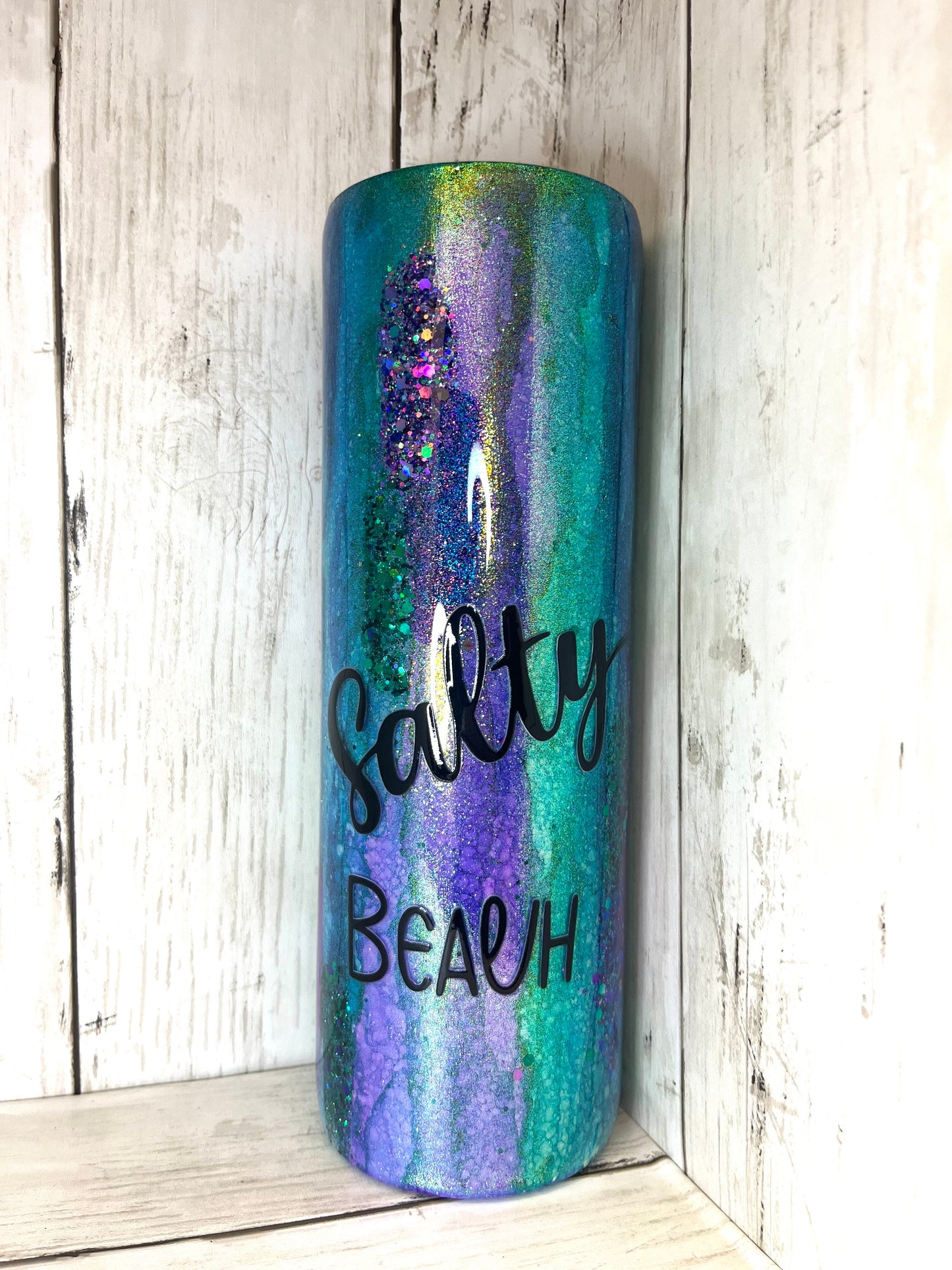 RTS {Salty Beach Rustic Raindrop} 30oz Tumbler