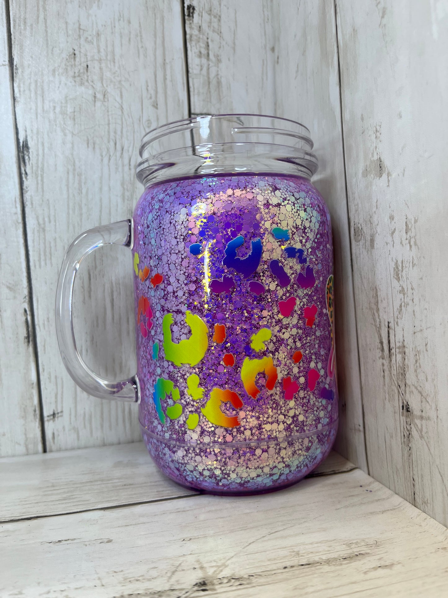 RTS {Fur Mama} 20oz Mason Jar Snow Globe