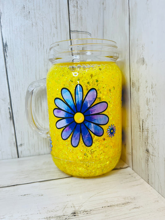 RTS {Bright Bloom} 20oz Mason Jar Snow Globe