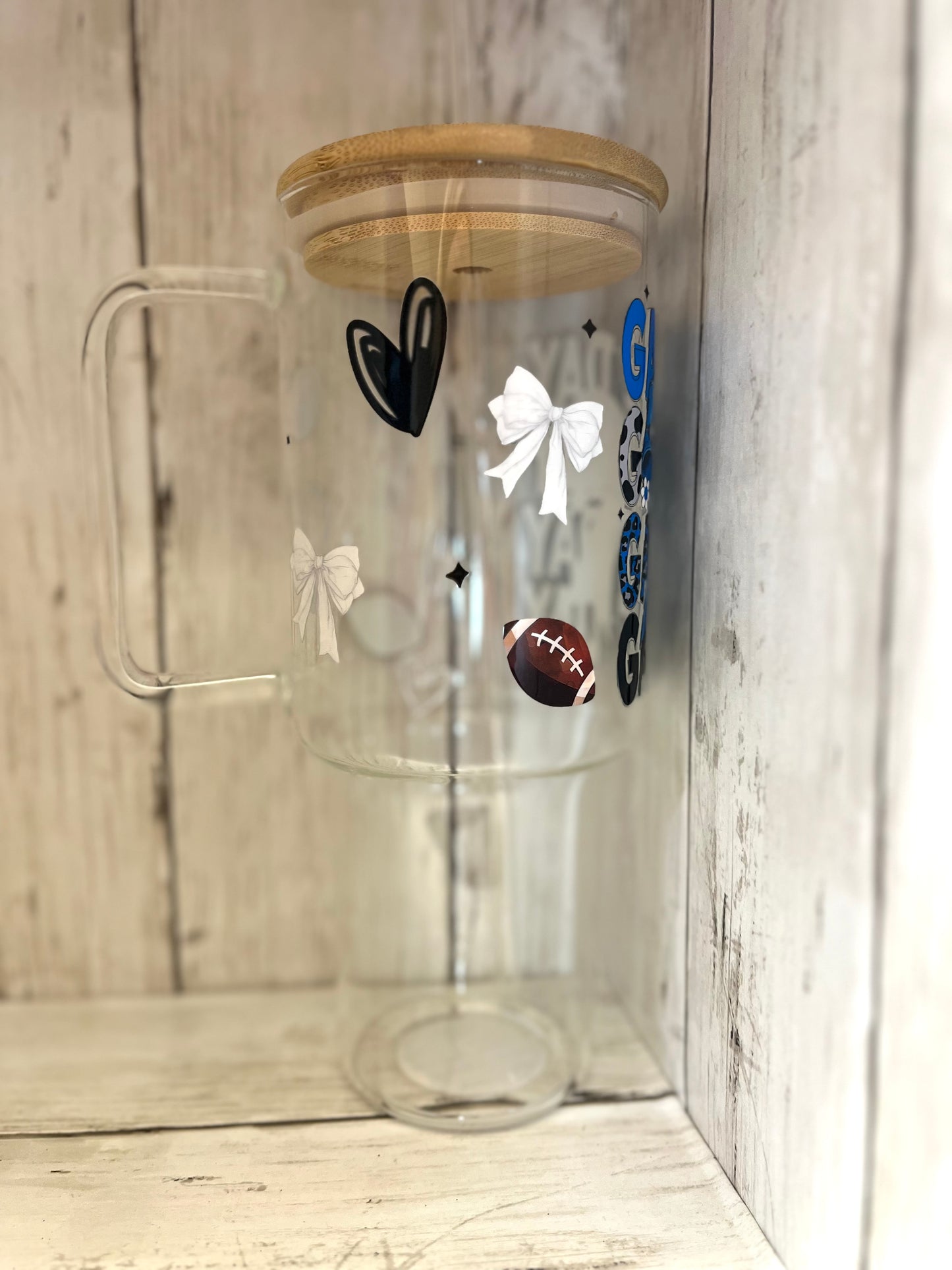 RTS {Game Day} 40oz Glass Tumbler