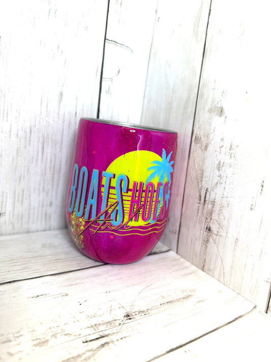 RTS {Neon Boats} 12oz Wine tumbler