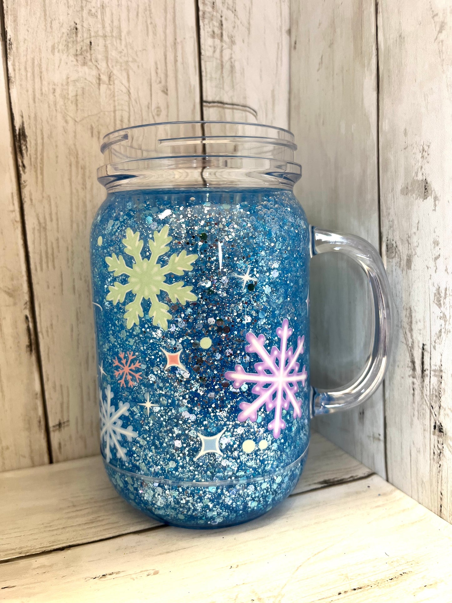 RTS {Let it Snow} 20oz Mason Jar Snow Globe