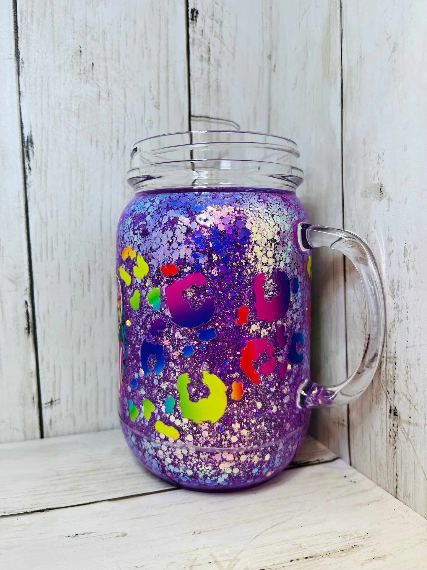 RTS {Fur Mama} 20oz Mason Jar Snow Globe