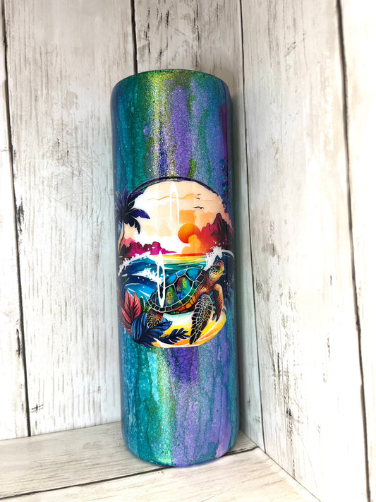 RTS {Salty Beach Rustic Raindrop} 30oz Tumbler